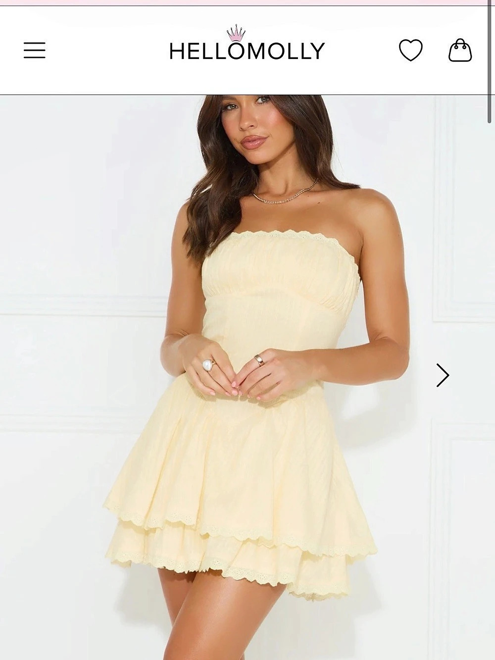 Hello Molly On Some Nights Strapless Mini Dress Yellow Medium